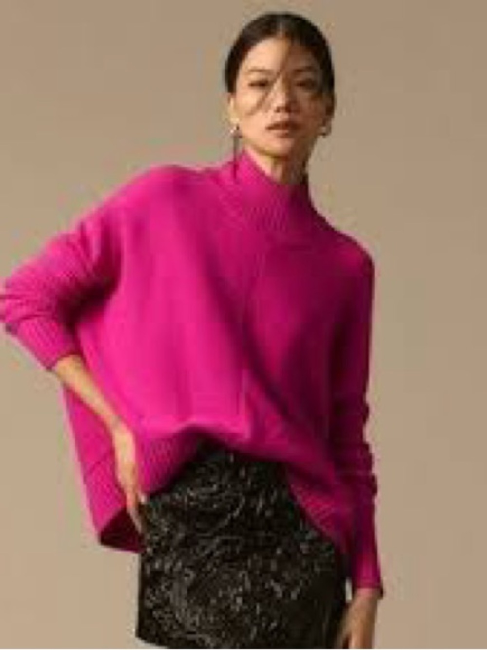 Maeve Bright Fuchsia Turtleneck Sweater